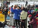     / The sportsmen are discussing the variants of passage of  the route